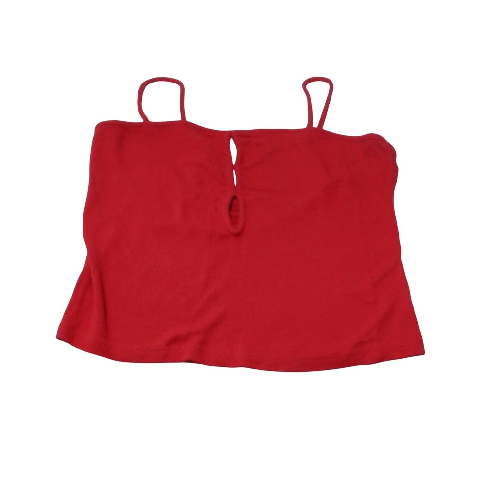 Silence and Noise Red Ribb Keyhole Cutout Spaghetti Strap Tank Top Sleeveless M